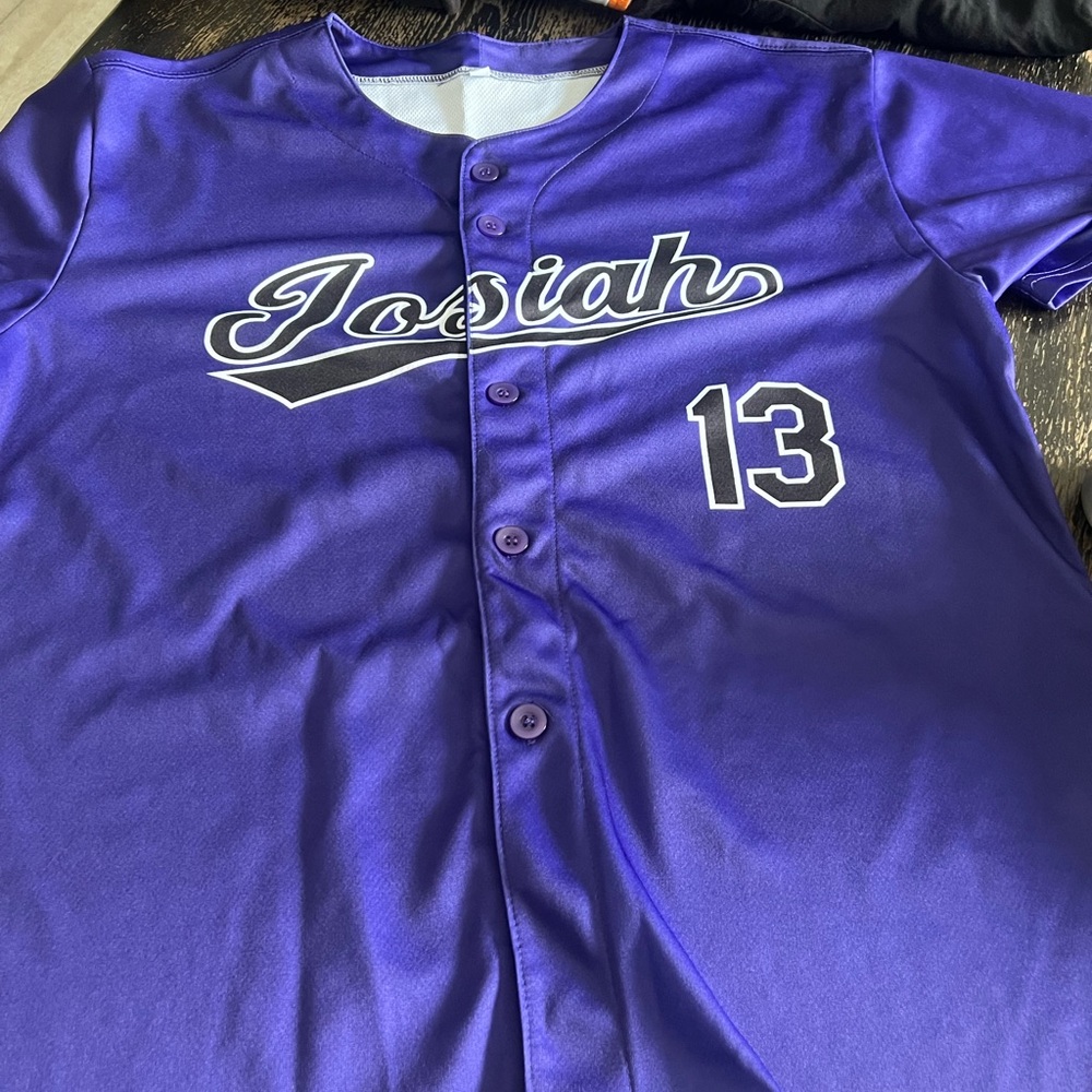 Purple Baseball Jersey with Number 13
